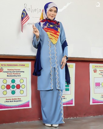 Merdeka Nasreen II - Ash Blue