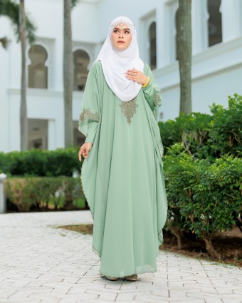 Marwah Kaftan - Mint Green