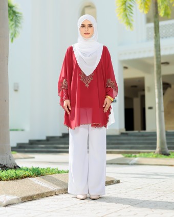 Marwah Top - Dark Red